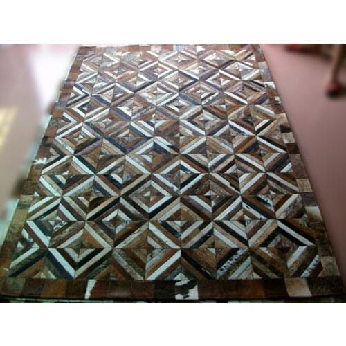 2018 free shipping Lattice Cow leather mats living room coffee table luxury carpet