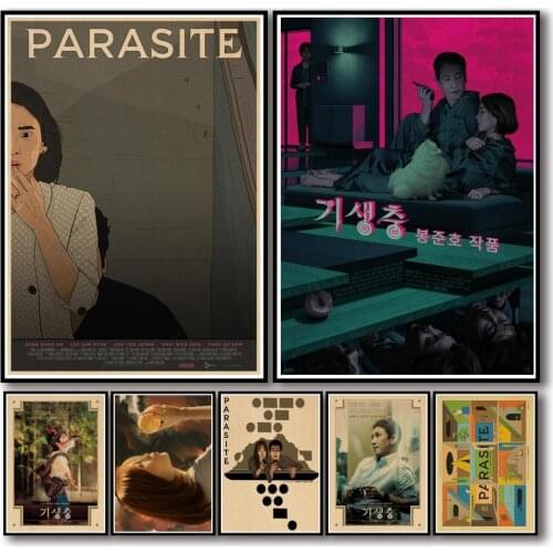 25 Designs Parasite 2019 Movie Kraftpaper Poster Artwork Homedecal Fancy Wall Sticker for Coffee House Bar