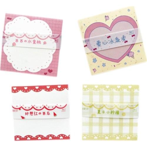 30 Pages/Pack Cute Summer Fruit Lemon Peach Ice Cream Memo Pad Paper Notepad School Office Supply Student Stationery Kid Gift