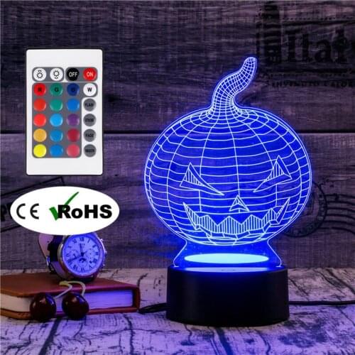 3D Led Novety Lighting Creative Gift Night Light Table Lamp Pumpkin Light Led Home Corridor Hotel Party Atmosphere Lights