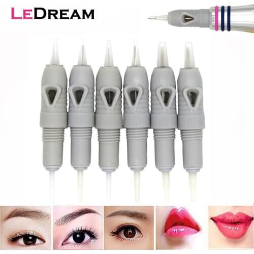 500pcs Sterilized 8mm Screw Gray Tattoo Cartridges Needles Microneedling For Lips Eyebrow Eyeliner Permanent Makeup Microblading
