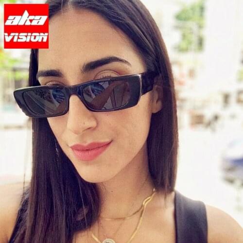 AKA VISION 2021 Rectangular Retro Sunglasses Women Luxury Brand Eyeglasses Women Small Eyewear for Women/Men Lentes De Sol Mujer