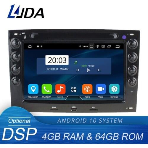 LJDA 2 DIN Android 10.0 Car DVD GPS Radio For Megane 2003 2004 2005 2006 2007 2008 2009 2010 4G+64G WIFI Multimedia RDS Stereo