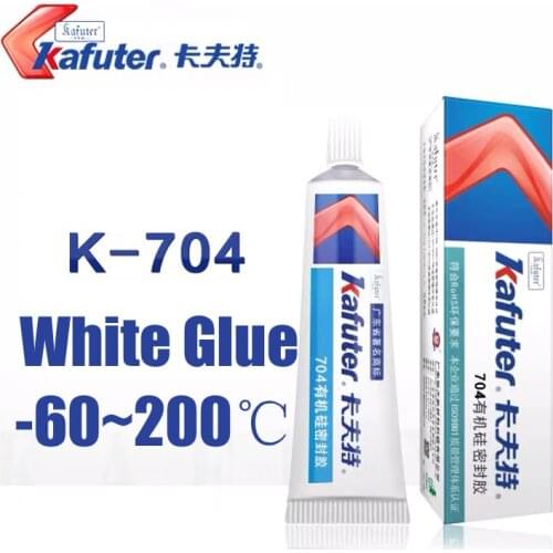 Free shipping 10pcs/lot 45g Kafuter Silicone Industrial Adhesive 704 RTV Silicone Rubber White Glue