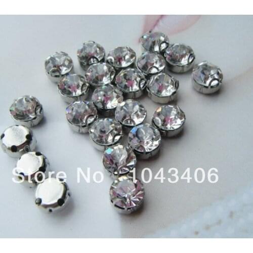 Free shipment,new D claw 6mm claw crystals SS28clear sew on rhinestones,CZ high quality,1440pcs/lot