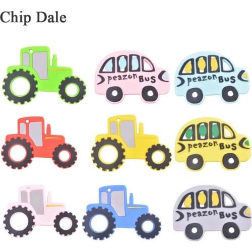 Chip Dale Car Shape Silicone Teether Baby Chewing Pendant BFA Free Nursing Teether Training Toys For Infant Toddler Children