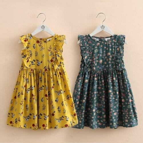 Baby Floral Dress 2021 Summer New Girls' Clothing Children Sleeveless Dress
