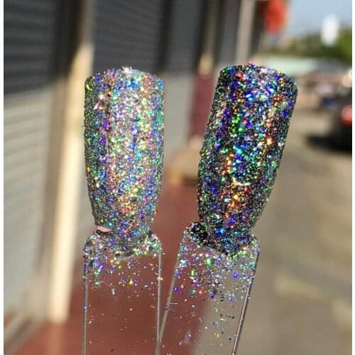 1 Pot 0.2 Grams Silver Laser Galaxy Holographic Flake Powder Chrome Glitter Salon Nail Art Tips Manicure Decoration Accessories