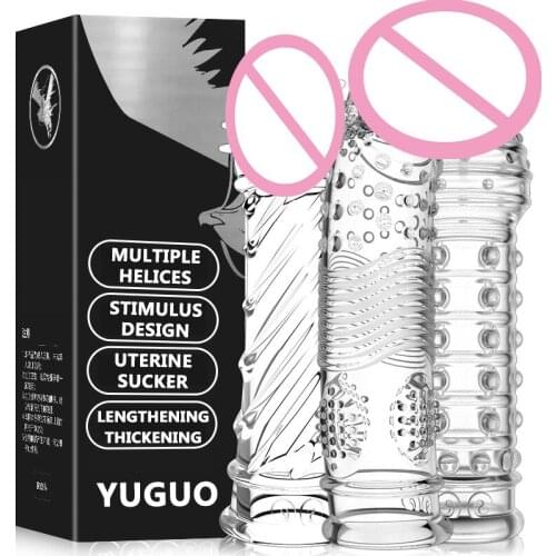 Hot Sale Sex Toy Four Sex Beast Spike Sleeve Male Transparent Crystal Thorn Sleeve Penis Sleeve Adult Penis Enlargement Pump