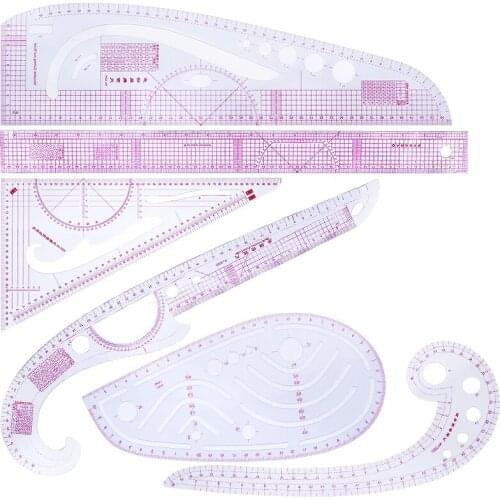 Imzay 6pcs/set DIY Clothing Sample Tailor Straight Ruler Manufacturing Type Ruler Curve Set Cutting Arm Sleeve Ruler