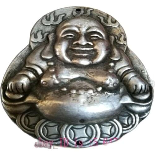 China Tibetan silver Carving Amulet Pendant Buddism