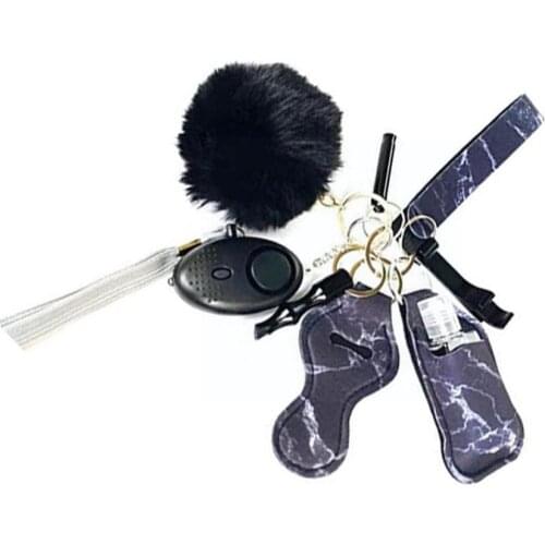 130db alarm volume anti-wolf device hazard alarm set womens alarm set to pull the needle security with flashlight activate E5K6