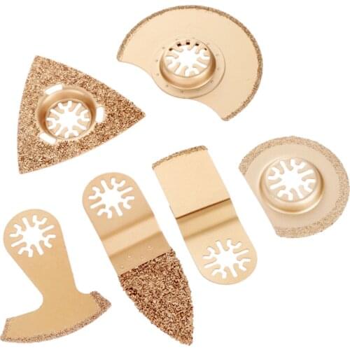 6Pcs Wood Metal Cutting Blade Oscillating Multitool Carbide Segment Saw Blade for Dremel Multimaster Bosch Tools Renovator Tool