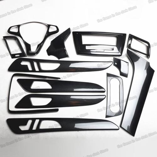 Lsrtw2017 Carbon Fiber Abs Car Gear Panel Steering Wheel Armrest Anti-kick for Mercedes Benz Gle Gls W166 X166 2015-2019