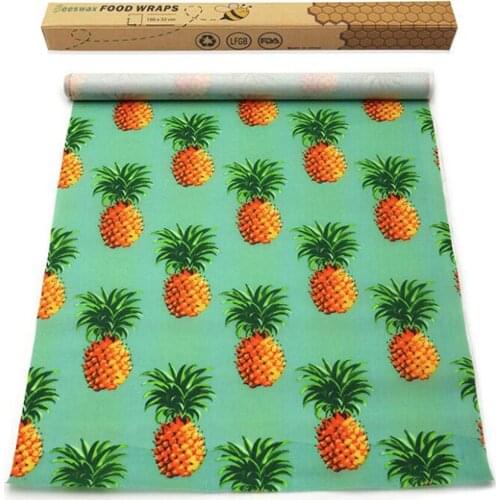 100X33CM Reusable Beeswax Fresh-Keeping Packaging Sealed Food Packaging Film Vacuum Food Storage Beeswax Fresh Cloth