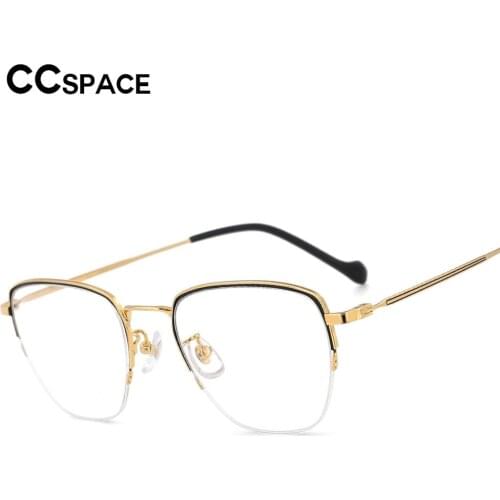 53598 Retro Men Half Frame Optical Glasses Frames Women Fashion Computer Eyeglasses