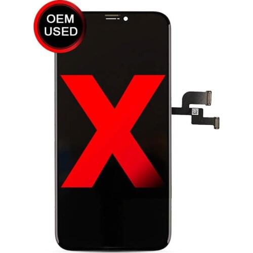 OLED Display and Touch Screen Digitizer Assembly with Frame Replacement For Apple iPhone X - Black - OEM Used
