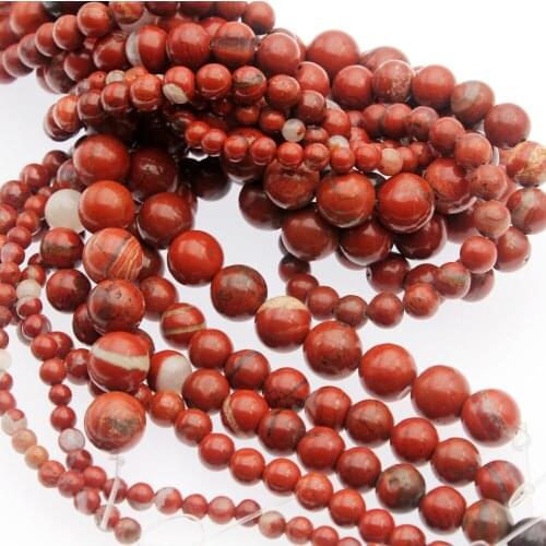 Wholesale Red jaspers Natural Stone Beads Round Loose Spacer Beads for Jewelry Making 4mm/6mm/8mm/10mm DIY Bracelet Necklace