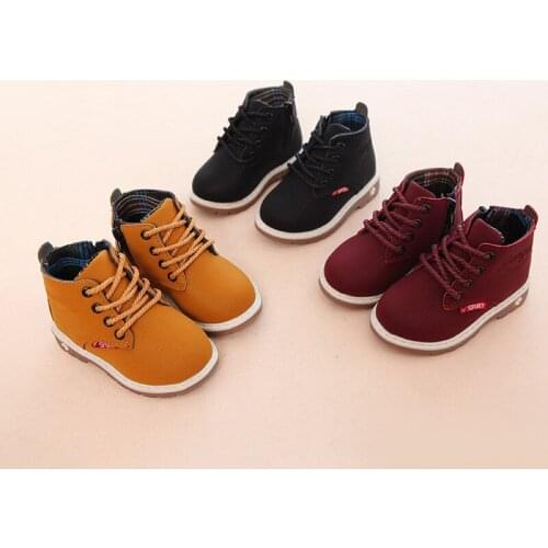 2019 Autumn & Winter Boys And Girls Boots Martin Genuine Boys Boots Baby Leather Boys Martin Kids Fashion Shoes