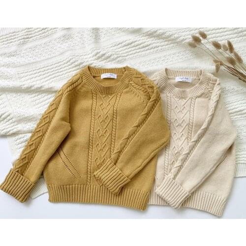 Autumn Winter Baby Kids Girls Long Sleeve Pure Color Knit Sweater Baby Kids Girls Pullover Sweaters Childrens Clothes