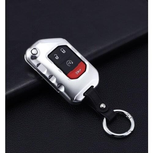 Aluminum alloy Start Remote Control Package Keyless Start Key Case Holder for eep Wrangler JL JLU Flip Protect Entry Bag Holder
