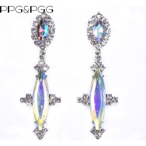 PPG&PGG 2018 Boho Style Hot Sale Women Fashion Jewelry Big Crystal Statement Stud Earrings Dropshipping