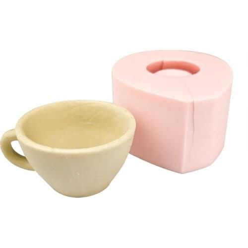 QT0329 PRZY 3D Cup Moulds Afternoon Tea Cup Soap Molds Silicone Wedding Birthday Candle Mold Clay Resin Moulds