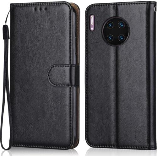 Folio Luxury Leather Case for On On Huawei Mate 30 Huawei Mate 30 5G TAS-AN00, TAS-TN00 Wallet Flip Case Phone Bag With Strap