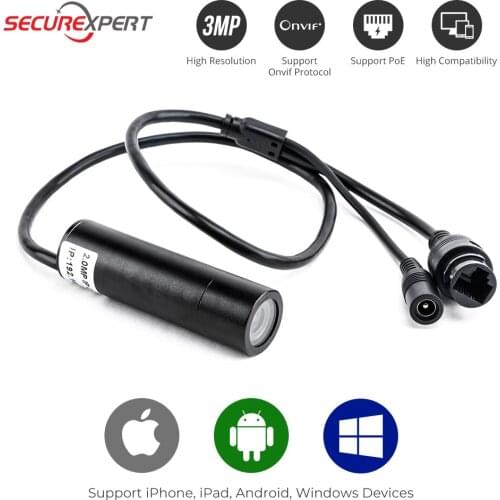 3MP video surveillance network HD IP camera With POE Pen-type Video recorder Motion Detection IP camera with Onvif