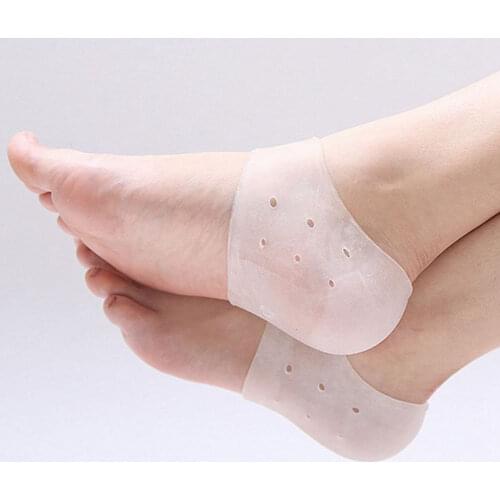 2Pcs Silicone Cracked Foot Skin Care Protectors Foot Care Tool Moisturizing Gel Heel Thin Socks with Hole Feet Care Socks