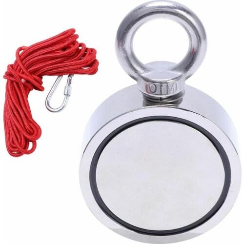 Super Strong Magnet Hook Fishing Magnet Deep Sea Fishing Magnet Bracket Ring Strong Magnetic Hook Magnet Finder with 10M Rope