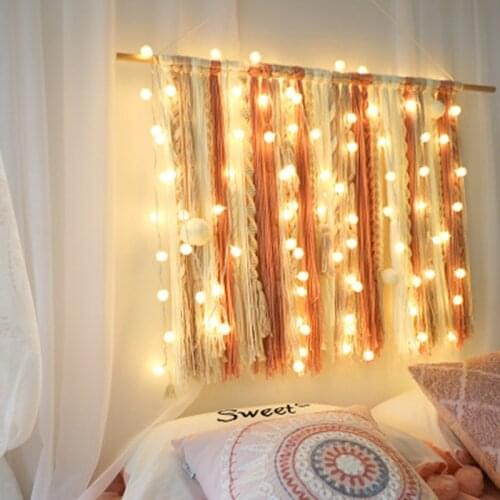 Curtain Light Cotton Ball Light String 10LED 20LED Luminaria Girl Room Decoration Lights Wedding Patio Holiday Battery Lights