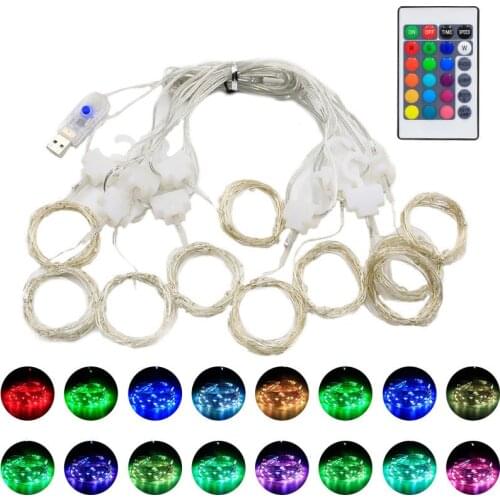 3x1m 2m 3m LED Curtain Fairy Lights String 16 Colors RGB Garland New Year 2022 Wedding Party Christmas Decoration Home Decor