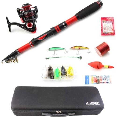 1.8m-3.0m Fishing combination carbon Telescopic Spinning Fishing Rod and Spinning Reel fishing Accessories Travel Fishing Tackle