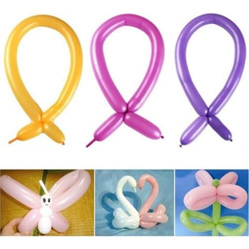 100P/Set Tying Twisting Balloon Long Shape Balloon Latex Balloons Assorted Colors Wedding Birthday Christmas Holiday Decor