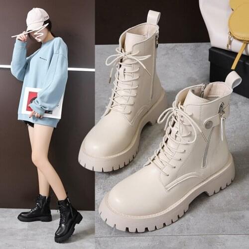 2021 Boots Women Shoes for Winter Boots Fashion Shoes Woman Casual Autumn Leather Botas Mujer Female Ankle Boots Women