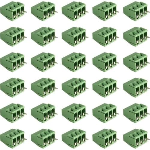 30 Pack 2 Pin 3 Pin PCB Mount Screw Terminal Block Connectors Socket Strips 5.08mm Pitch for Arduino