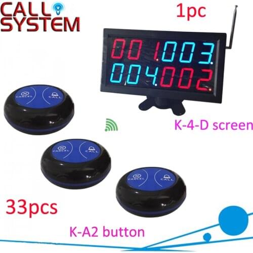 433.92MHZ Guest pager call system for restaurant equipments(1 monitor with 33 table buzzer)