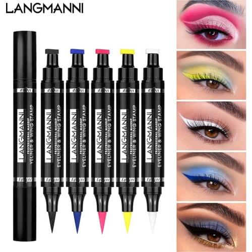 5PCS Dual-ended Color Liquid Eyeliner Pen Stamp Seal Waterproof Eye Line Long-lasting Easy To Wear High Color Rendering TSLM1