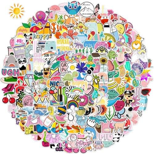 50/100/200/300Pcs/set Cartoon VSCO Stickers For Grils Guitar Kids TOY Bicycle Motorcycle Car Skateboard Luggage Decals Kids Toy