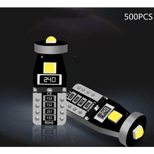 500PCS T10 LED White 3SMD 5050 Led Car Light W5w 194 168 CANBUS Error Bulbs 12V Wedge Lamp Turn Signal Light Band Decoder Sign