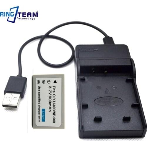 Li 80B LI80B LI-80B Battery and USB Charger (2-In-1) for Olympus Digital Cameras T-100 T100 T-110 T110 and X-960 X960