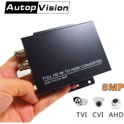 Auto Recognition HDC ADH FULL HD 4K 8MP CVI/TVI/AHD+CVBS to HDMI Converter Connect HD Monitor HD coaxial output and HDMI Input