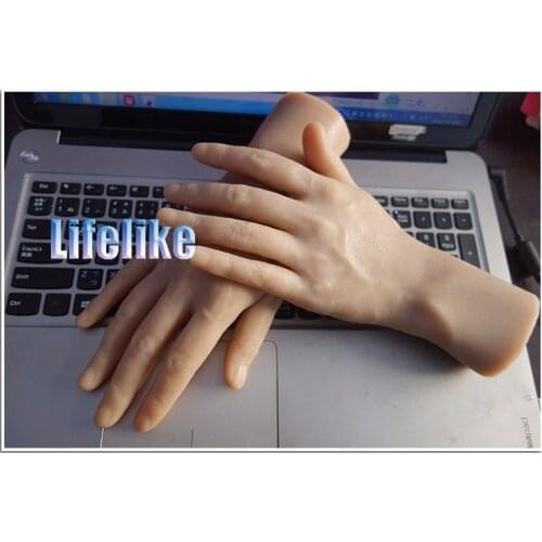 Free Shipping!! New Arrival Realistic Silicone Male Mannequin Manikin Hands For Ring&Jewelry Display Model Nail Art Hand