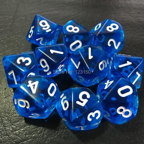DC-045 Plastic Dice, 10 sides with 10 Numbers, From 0 to 9, 100pcs/lot, Free Shipping