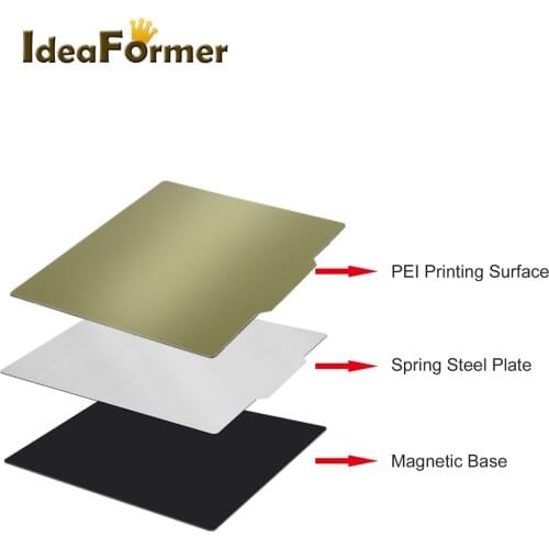 3D printer parts New Upgrade Removal Spring Steel Sheet Pre-applied PEI+Magnetic Base 220/235/310mm for CR10 3D Printer Hot Bed