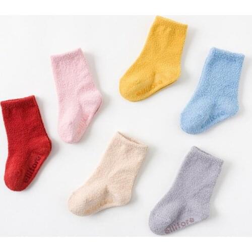 Baby Socks Cute Boys Girls Anti-slip Socks Short Warm Tube Socks Toes Are Children Cotton Floor Sock Newborn Toddler Accessories