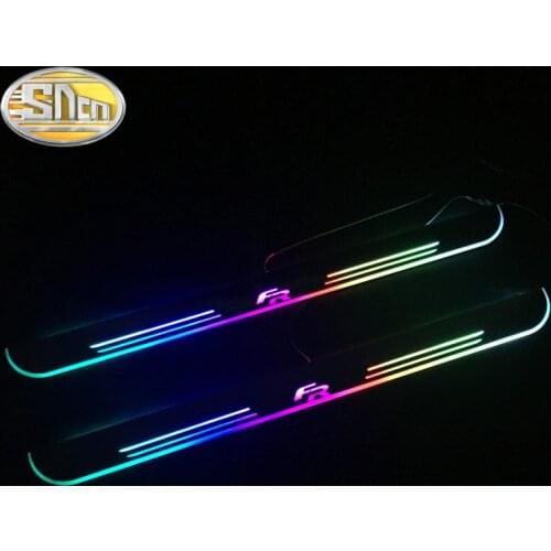 For SEAT LEON ARONA ATECA FR LED Door Sill Scuff Plate Guards RGB 7 colors Moving Light Door Sills Car Accessories