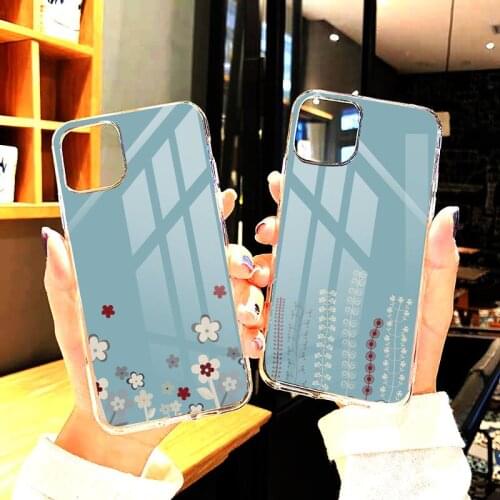Elegant art design flower Phone Cases Transparent For iphone12 11 Pro Max X XR XS MAX 7 8 plus 6S 2020 SE 12Mini Cover