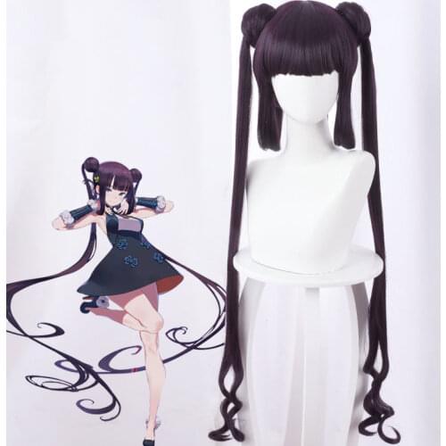 Fate FGO Yang Guifei Yang Yuhuan Tiger Mouth Hair Clip Ponytail Cos Anime Wig Anime Double Curls Long Cosplay Kawaii Women Wig